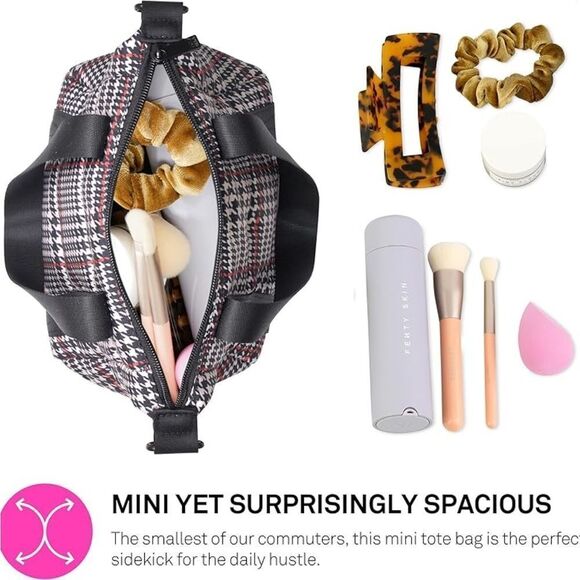 Fun Nano Puffer Herringbone Mini Tote Bag With Pouch - Picture 6 of 15